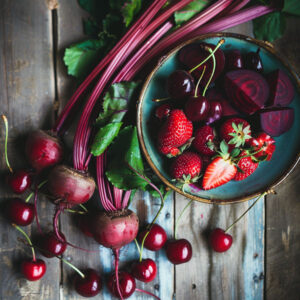 Strawberries Cherries Rhubarb Beet Root